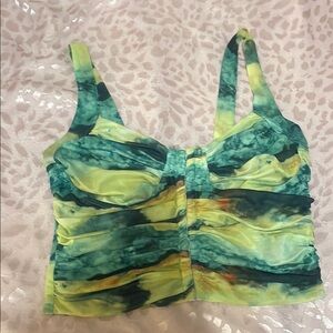 Green and Yellow Women's Top